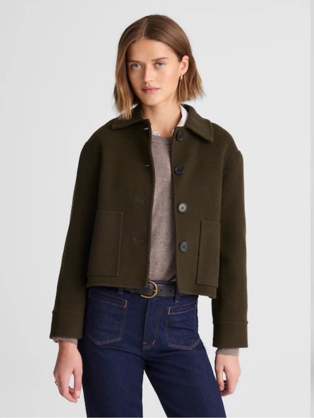 Double-Faced Cropped Chore Jacket